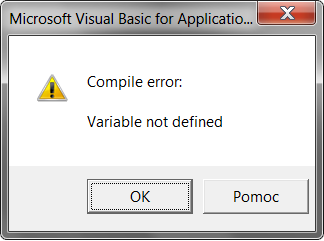 kumunikaty błędów VBA