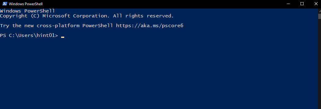 powershell window